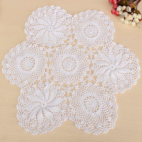 wholesale- 23" round cotton white hand crochet floral table centerpiece doilies vintage lace knit cup placemat table cloth
wholesale- 23" round cotton white hand crochet floral table centerpiece doilies vintage lace knit cup placemat table cloth