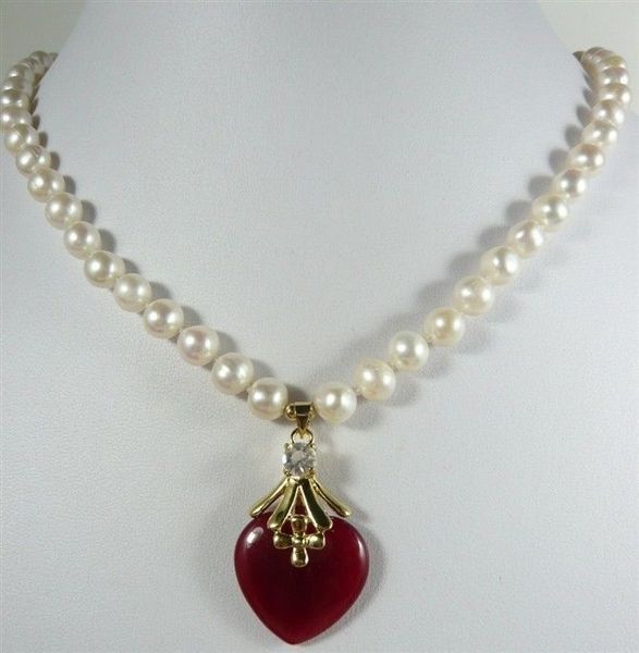 new fashion jewelry beautiful freshwater pearl and red jasper pendant necklace, Silver
new fashion jewelry beautiful freshwater pearl and red jasper pendant necklace, Silver