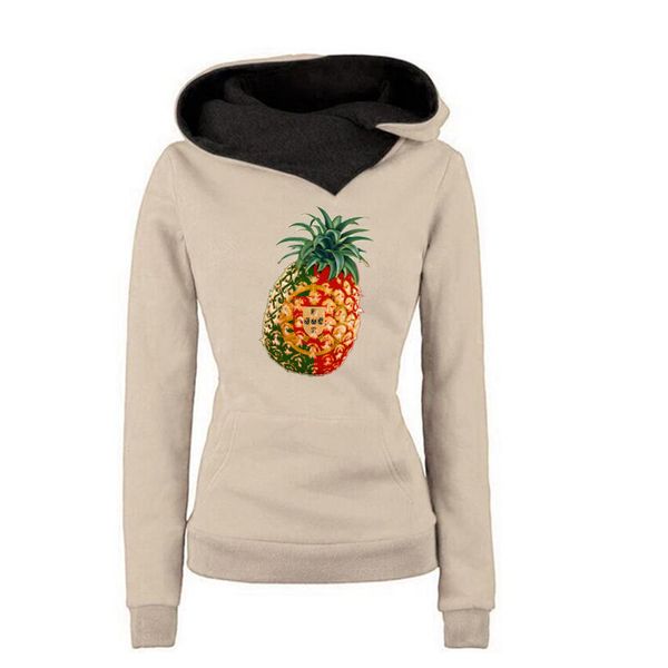 2017 new women autumn winter pineapple portugal print fashion female lapel hoodie, Black
2017 new women autumn winter pineapple portugal print fashion female lapel hoodie, Black