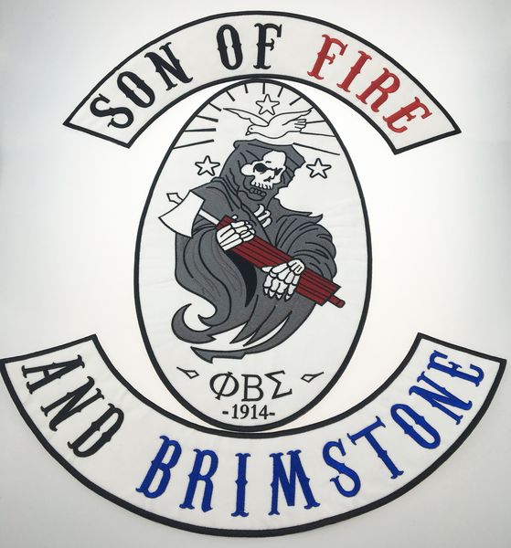 original 1914 son of fire and brimstone embroidery mc patch full back size iron on jacket, Black
original 1914 son of fire and brimstone embroidery mc patch full back size iron on jacket, Black