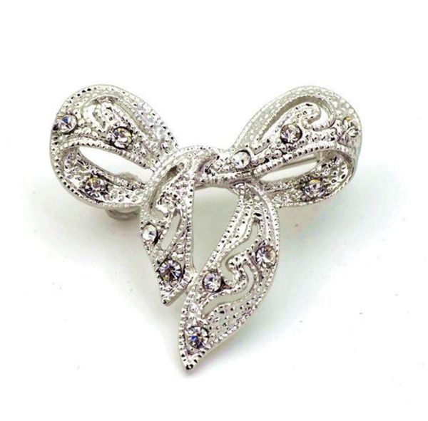 1.25 inch rhodium silver rhinestone crystal small bow wedding brooch party gift pins, Gray
1.25 inch rhodium silver rhinestone crystal small bow wedding brooch party gift pins, Gray