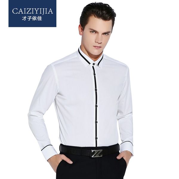wholesale- caiziyijia mens shirts 2016 long sleeve black patchwork striped square collar easy care fine cotton slim fit white dress shirt, White;black
wholesale- caiziyijia mens shirts 2016 long sleeve black patchwork striped square collar easy care fine cotton slim fit white dress shirt, White;black