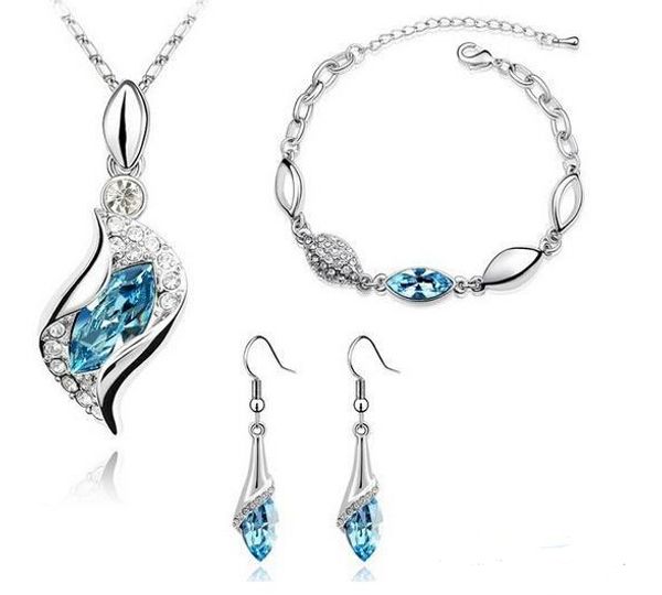 fashion silver jewelry sets crystal earrings pendant necklaces bracelets set for women girl party gift fashion jewelry, Black
fashion silver jewelry sets crystal earrings pendant necklaces bracelets set for women girl party gift fashion jewelry, Black