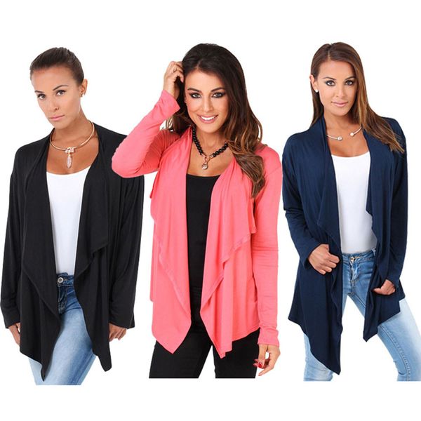 womens irregular outwear long sleeve cardigan casual loose coat casual thin female outwear, Black;brown
womens irregular outwear long sleeve cardigan casual loose coat casual thin female outwear, Black;brown