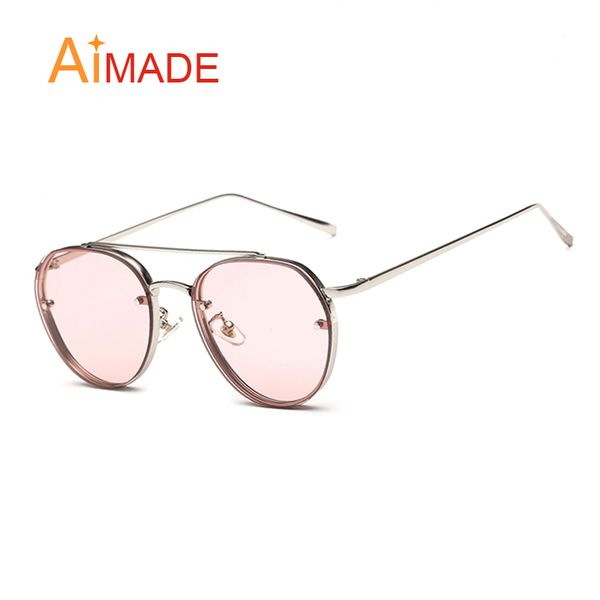 wholesale- aimade 2017 new men women clear pink round sunglasses ladies fashion rimless glasses frame for female vintage eyeglasses uv400, White;black
wholesale- aimade 2017 new men women clear pink round sunglasses ladies fashion rimless glasses frame for female vintage eyeglasses uv400, White;black