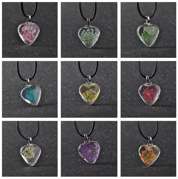 brand new new heart-shaped glass dry flower necklace pendant wfn624 (with chain) mix order 20 pieces a lot, Silver
brand new new heart-shaped glass dry flower necklace pendant wfn624 (with chain) mix order 20 pieces a lot, Silver