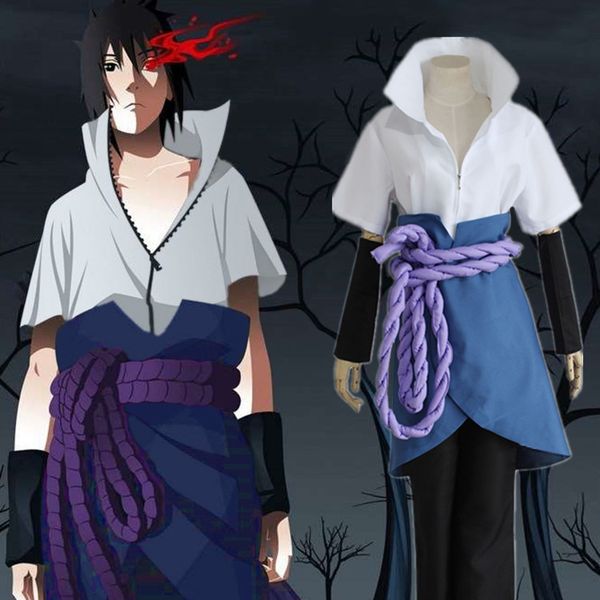 anime narutos ninja sasuke uchiha new style cosplay party costume, Black 
anime narutos ninja sasuke uchiha new style cosplay party costume, Black