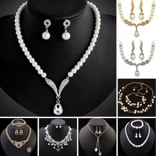 bridesmaid jewelry set for wedding crystal rhinestone tear drop-shaped fashion jewelry pearl necklace pendants earring party jewelry sets 5s, Silver
bridesmaid jewelry set for wedding crystal rhinestone tear drop-shaped fashion jewelry pearl necklace pendants earring party jewelry sets 5s, Silver