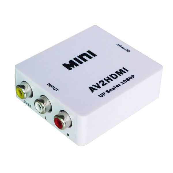 RCA AV to HDMI Converter Adapter Mini Composite CVBS to HDMI AV2HDMI Converter in Retail Package 1080P
RCA AV to HDMI Converter Adapter Mini Composite CVBS to HDMI AV2HDMI Converter in Retail Package 1080P
