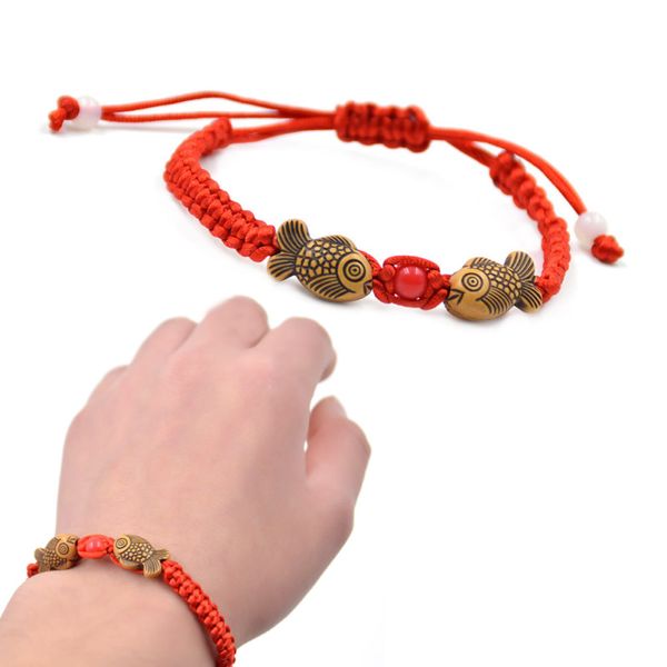 wholesale-1 piece chinese style resin fish decorative wish lucky handmade pisces red string bracelet, Golden;silver
wholesale-1 piece chinese style resin fish decorative wish lucky handmade pisces red string bracelet, Golden;silver