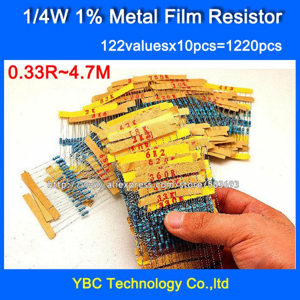 wholesale-1/4w 0.25w 122valuesx10pcs=1220pcs metal film 1% resistor kit resistor pack for diy ing
wholesale-1/4w 0.25w 122valuesx10pcs=1220pcs metal film 1% resistor kit resistor pack for diy ing