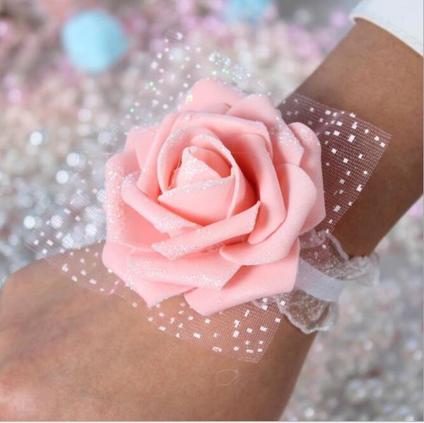 bride bridesmaid wrist flowers real image pink wedding supplies ribbon flower for wedding decoration accessories
bride bridesmaid wrist flowers real image pink wedding supplies ribbon flower for wedding decoration accessories