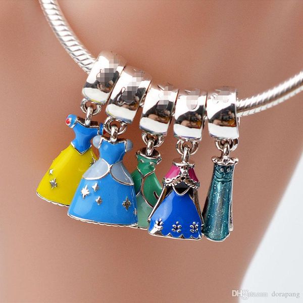 DORAPANG продвижение эмаль Принцесса платье 100% стерлингового серебра 925 большое отве