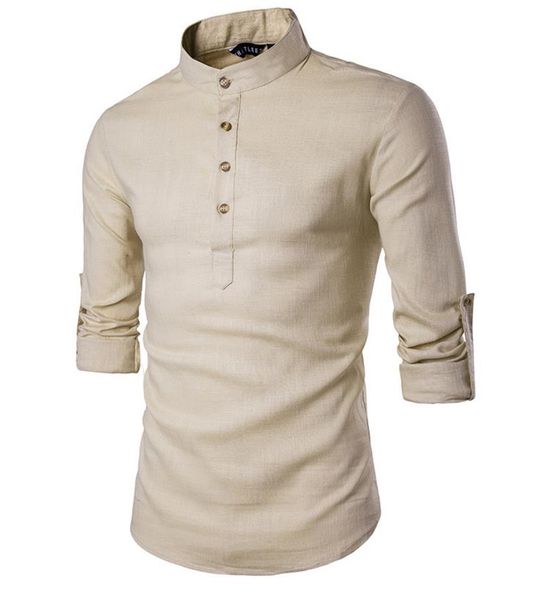 pullover men dress shirts henry neck solid color single breasted long sleeve men casual shirt stand collar european size 2021, White;black
pullover men dress shirts henry neck solid color single breasted long sleeve men casual shirt stand collar european size 2021, White;black