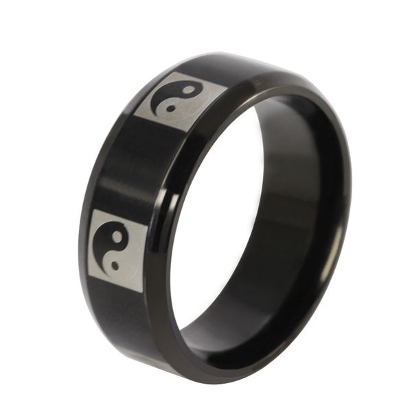 Yin and Yang Taiji 8mm Charming Rings for Men and Women Stainless Steel Black Ring Jewelry
Yin and Yang Taiji 8mm Charming Rings for Men and Women Stainless Steel Black Ring Jewelry
