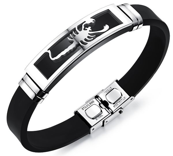 3pc men sliver scorpion bangle men scorpion bracelet made by titanium+silicone, Black
3pc men sliver scorpion bangle men scorpion bracelet made by titanium+silicone, Black