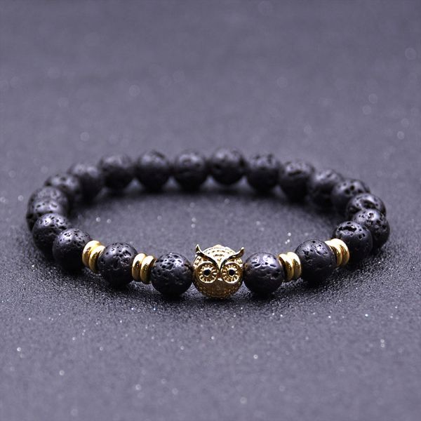 natural lava stone gold silver plated owl bracelets reiki chakra healing balance beads for men women gift charm yoga jewelry, Golden;silver
natural lava stone gold silver plated owl bracelets reiki chakra healing balance beads for men women gift charm yoga jewelry, Golden;silver