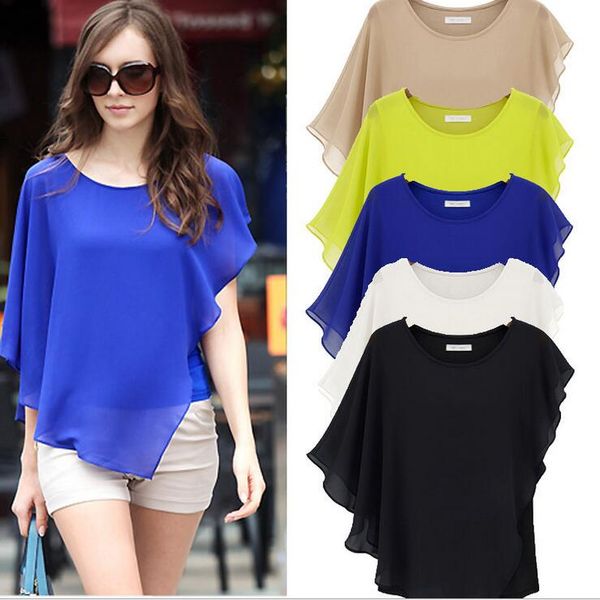 summer europe style dresses woman lady blouses bat sleeves t shirt round neck chiffon elegant sizes-xl blue/yellow/khaki, White
summer europe style dresses woman lady blouses bat sleeves t shirt round neck chiffon elegant sizes-xl blue/yellow/khaki, White