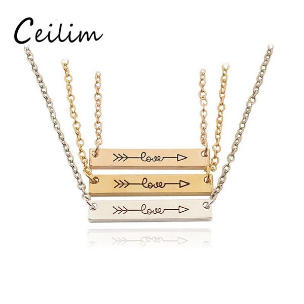 3 colors fashion necklace jewelry "love" letter minimalist gold & rose gold color bar necklace simply horizontal love arrow for wo, Silver
3 colors fashion necklace jewelry "love" letter minimalist gold & rose gold color bar necklace simply horizontal love arrow for wo, Silver