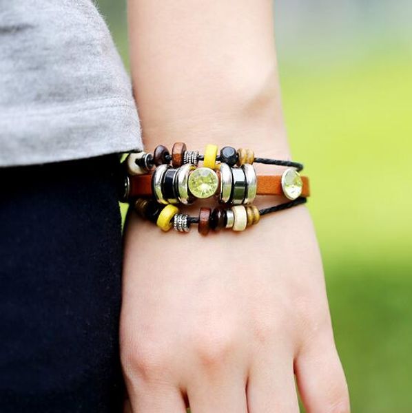 charms bracelets inlaid yellow rhinestone bead leather infinity multilayer braided bracelets for men jewelry fashion dhl christmas gift, Golden;silver
charms bracelets inlaid yellow rhinestone bead leather infinity multilayer braided bracelets for men jewelry fashion dhl christmas gift, Golden;silver