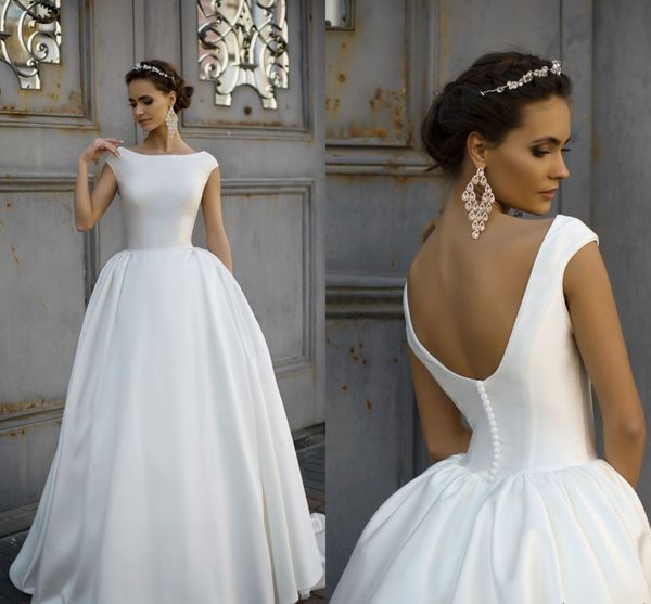 2018 простой стиль milla nova свадебные платья capped scoop шеи backless кнопка vestido де noiva свадебное платье бальное платье невесты пла, White
2018 простой стиль milla nova свадебные платья capped scoop шеи backless кнопка vestido де noiva свадебное платье бальное платье невесты пла, White