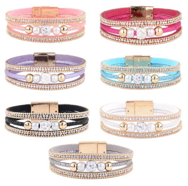 multilayer leather velvet gold plated magnetic buckle rhinestones pearl beads charm bracelet bangles fashion jewelry mix color, Golden;silver
multilayer leather velvet gold plated magnetic buckle rhinestones pearl beads charm bracelet bangles fashion jewelry mix color, Golden;silver