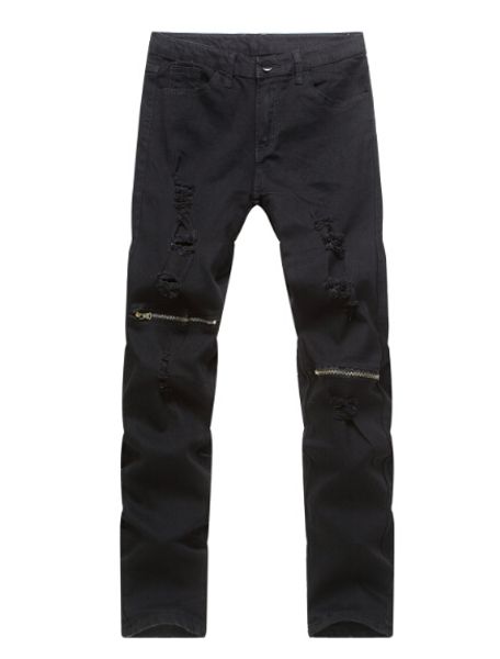 male black jeans high-street men hip hop ripped jean pants zippers design skinny joggers trousers, Blue
male black jeans high-street men hip hop ripped jean pants zippers design skinny joggers trousers, Blue