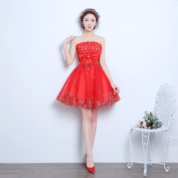 brand new evening dresses with bow elegant girls women bride gown fashion red short ball prom party homecoming graduation formal dress, Black;red
brand new evening dresses with bow elegant girls women bride gown fashion red short ball prom party homecoming graduation formal dress, Black;red