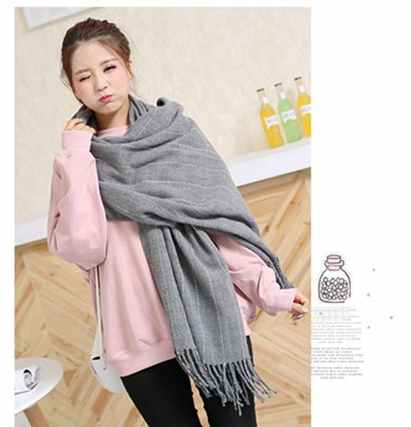 autumn and winter new female striped tassel scarf fashionable double-sided warm imitation cashmere shawl scarf, Blue;gray
autumn and winter new female striped tassel scarf fashionable double-sided warm imitation cashmere shawl scarf, Blue;gray