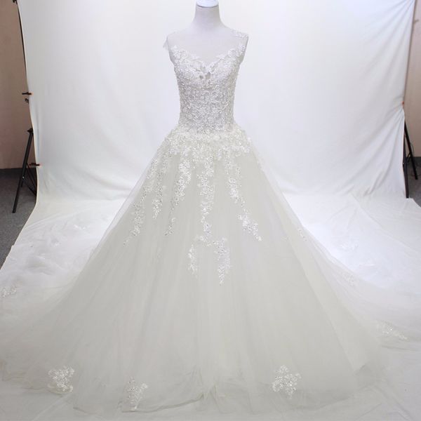 lace&tulle v-neck backless sleeveless wedding dresses lace tulle beaded appliques graceful bridal gown 2018 wedding party real p, White
lace&tulle v-neck backless sleeveless wedding dresses lace tulle beaded appliques graceful bridal gown 2018 wedding party real p, White