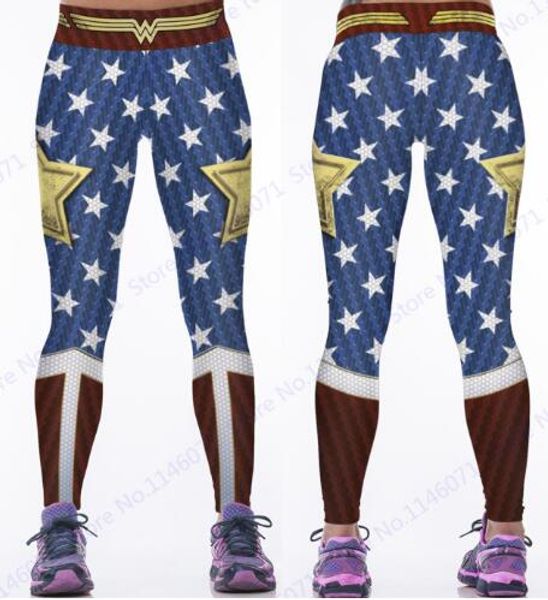 

Wonder Woman Yoga Compression Pants Red Fitness Leggings Elastic Waist Sports Tights Women Blue Butter Lift Polyester Trousers, Pink