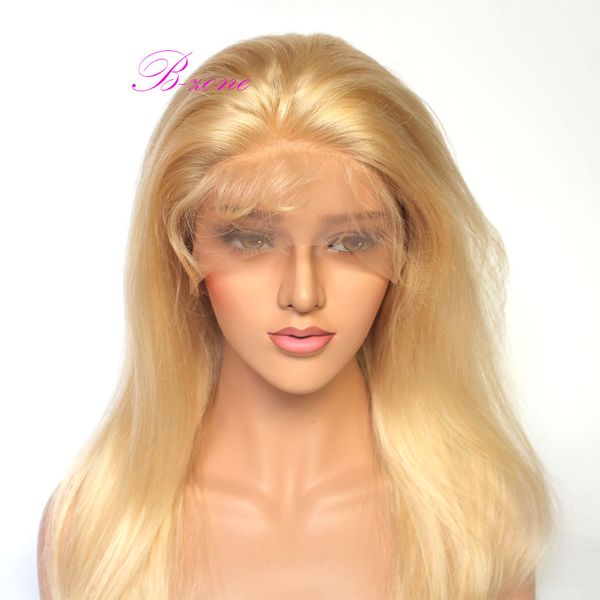 

10А класс блондинка полный шнурок человеческих волос парики #613 бразильский человеческих волос передние парики шнурка светлые волосы парики 130% плотность для белых женщин