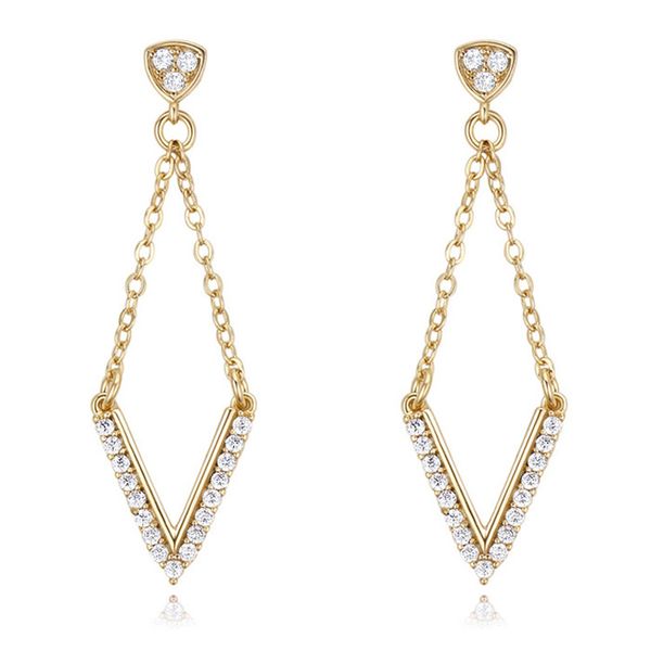 fashion show party big initial design drop earring with cz stone gold color v shape dangle earings for women wedding jewelry, Silver
fashion show party big initial design drop earring with cz stone gold color v shape dangle earings for women wedding jewelry, Silver