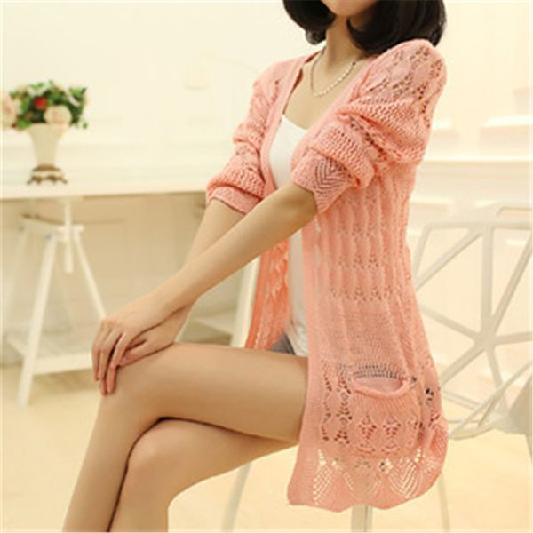 wholesale- 2015 autumn winter new casual loose hollow women long knitwear coat cardigan sweater thin jacket plus size women clothing, White;black
wholesale- 2015 autumn winter new casual loose hollow women long knitwear coat cardigan sweater thin jacket plus size women clothing, White;black