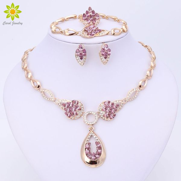 luxury dubai jewelry sets for women gold plated crystal necklace earrings bracelet ring gift party dress accessories, Silver
luxury dubai jewelry sets for women gold plated crystal necklace earrings bracelet ring gift party dress accessories, Silver