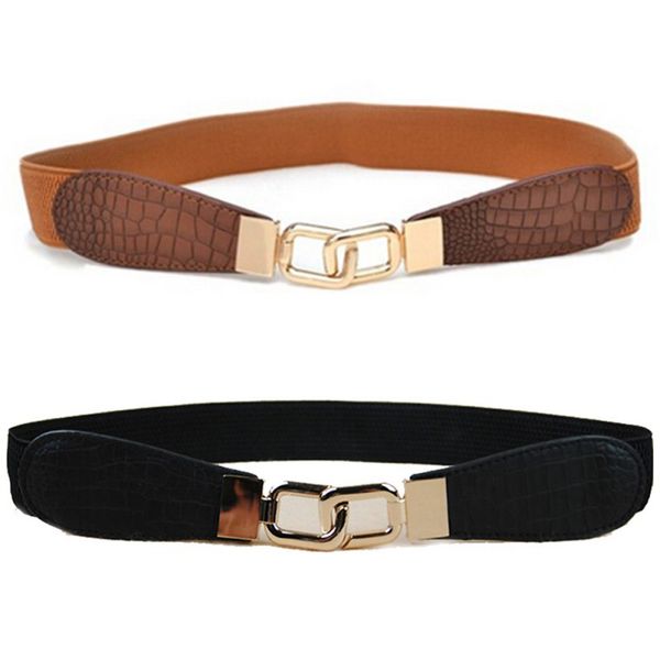wholesale- women metal gold buckle elastic stretch waist pu leather fashion belt waistband h34, Black;brown
wholesale- women metal gold buckle elastic stretch waist pu leather fashion belt waistband h34, Black;brown