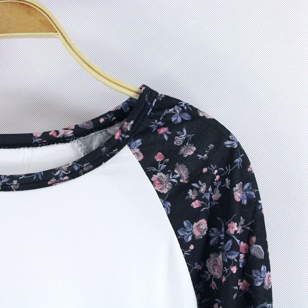 women fashion neck shirt casual gray s-xl three quarter loose style cotton shirt t raglan sleeve o white floral hjuhc, Black
women fashion neck shirt casual gray s-xl three quarter loose style cotton shirt t raglan sleeve o white floral hjuhc, Black