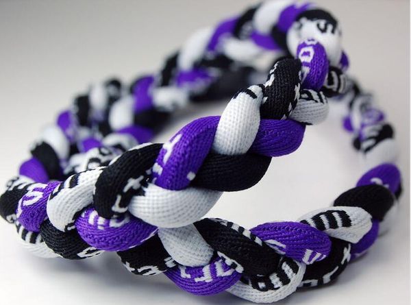 promotion - 400pcs/lot baseball sports titanium 3 rope braided black white purple sport ge necklace rt019, Golden;silver
promotion - 400pcs/lot baseball sports titanium 3 rope braided black white purple sport ge necklace rt019, Golden;silver