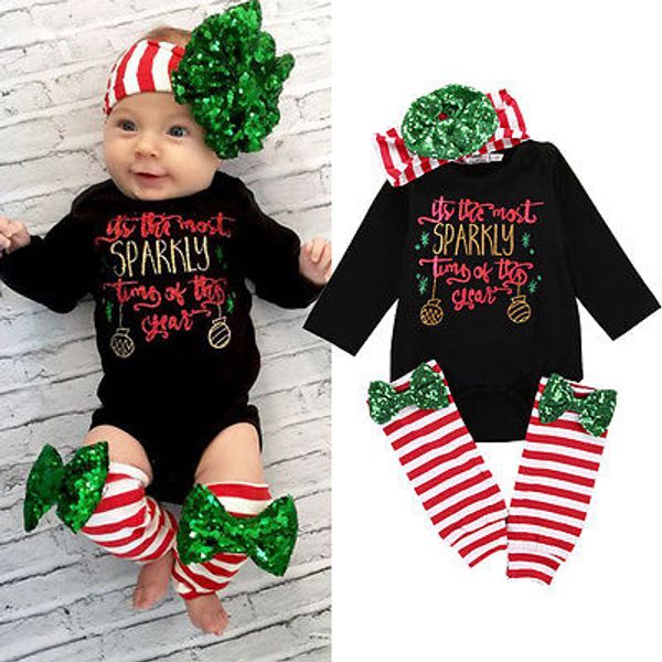 wholesale- 3pcs christmas newborn baby boys girls sequin letter long sleeve black romper+striped leg warmer+bownot headband clothes set, White
wholesale- 3pcs christmas newborn baby boys girls sequin letter long sleeve black romper+striped leg warmer+bownot headband clothes set, White