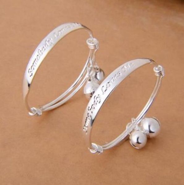 2pcs/pair s925 silver white copper english letter love baby childrend's bracelet bangle bells baby bracelet bangle jewelry, Black
2pcs/pair s925 silver white copper english letter love baby childrend's bracelet bangle bells baby bracelet bangle jewelry, Black