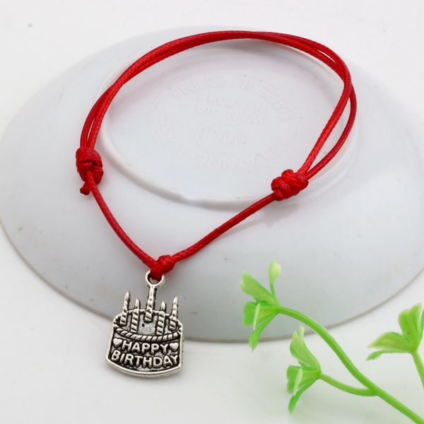 mic 60pcs red waxes rope antique silver happy birthday charm adjustable bracelet b-51, Golden;silver
mic 60pcs red waxes rope antique silver happy birthday charm adjustable bracelet b-51, Golden;silver