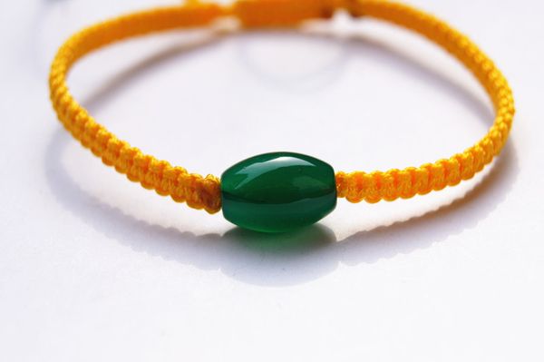 bracelet, pure manual weaving yellow knot + 1 green peace drum agate beads lucky bracelet, Black
bracelet, pure manual weaving yellow knot + 1 green peace drum agate beads lucky bracelet, Black