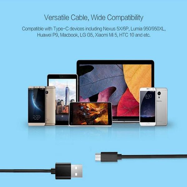 USB Type C Кабель 3.3ft 1M 2A USB Sync Зарядка Быстрая быстрая зарядка 56k резистор для Huawei P9, Macbo
USB Type C Кабель 3.3ft 1M 2A USB Sync Зарядка Быстрая быстрая зарядка 56k резистор для Huawei P9, Macbo
