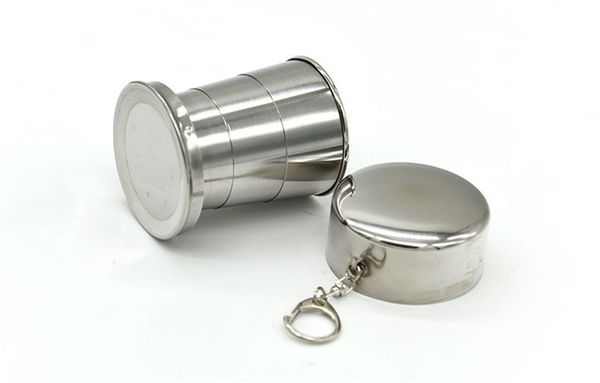 new style 140ml stainless steel portable folding telescopic collapsible cup outdoor travel cup mug keychain hiking folded cups wholesale
new style 140ml stainless steel portable folding telescopic collapsible cup outdoor travel cup mug keychain hiking folded cups wholesale