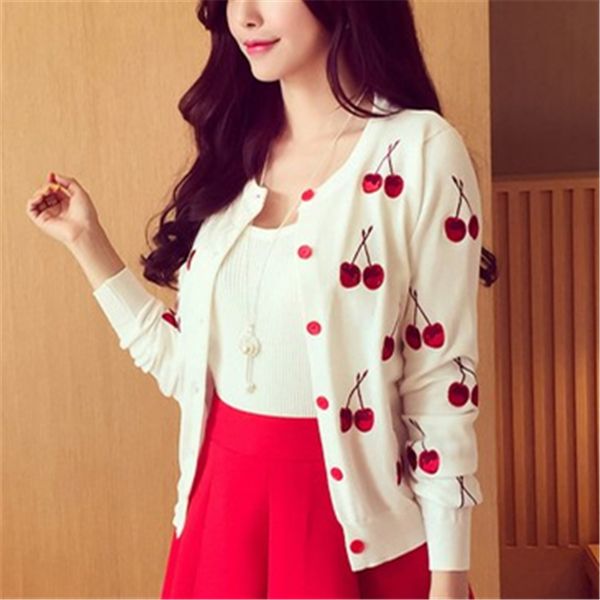 wholesale-autumn spring women sweater cherry embroidery pattern slim slim all-match lady style knit cardigan jacket zzs-00-498, White;black
wholesale-autumn spring women sweater cherry embroidery pattern slim slim all-match lady style knit cardigan jacket zzs-00-498, White;black