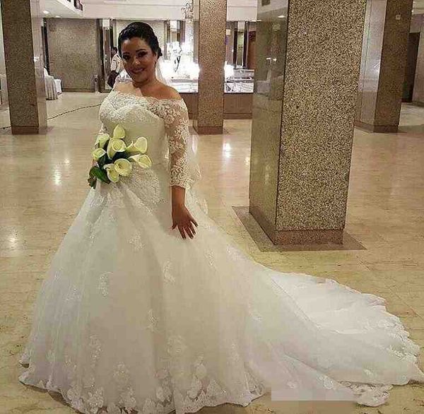 plus 2019 new vestios de novia a-line wedding dresses off shoulders lace appliques backless arabic half sleeves beaded elegant bridal gowns, White
plus 2019 new vestios de novia a-line wedding dresses off shoulders lace appliques backless arabic half sleeves beaded elegant bridal gowns, White