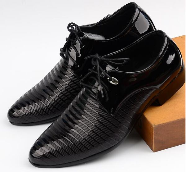 brand patent mens dress shoes for men pointed toe shoe breathable fashion male wedding oxford flats, Black
brand patent mens dress shoes for men pointed toe shoe breathable fashion male wedding oxford flats, Black