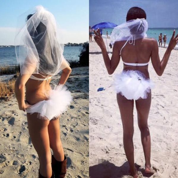 bachelorette bikini veil beach bridal wedding veil with comb cut edge tulle white croup booty veil hen party two-piece set, Black
bachelorette bikini veil beach bridal wedding veil with comb cut edge tulle white croup booty veil hen party two-piece set, Black
