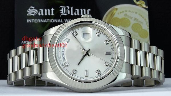 luxury men's watch 218239 white dial watches stainless steel asia 2813 movement automatic mens, Slivery;brown
luxury men's watch 218239 white dial watches stainless steel asia 2813 movement automatic mens, Slivery;brown