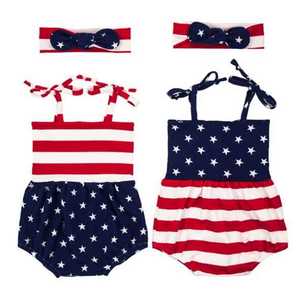 New Baby Rompers American Flag Summer Infant Baby Jumpsuits Hairband Two-piece Garment Stars Stripes Sleeveless Sweater 0-2T
New Baby Rompers American Flag Summer Infant Baby Jumpsuits Hairband Two-piece Garment Stars Stripes Sleeveless Sweater 0-2T